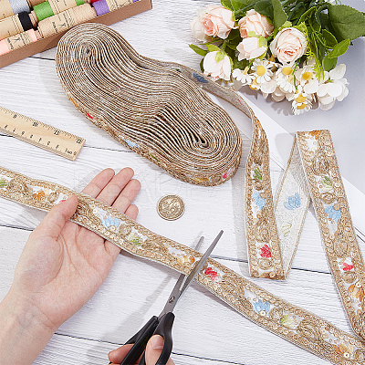 Polyester Embroidery Ribbon OCOR-WH0101-160A-1