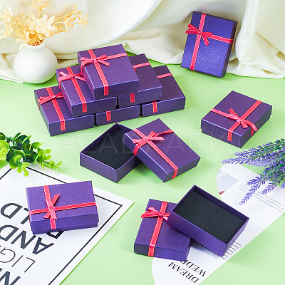 Rectangle Paper Jewelry Set Storage Boxes with Bowknot CON-TAC0014-04B-1