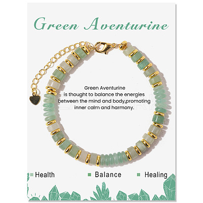 Adjustable Natural Green Aventurine Bead Bracelets PW-WG4E155-03-1