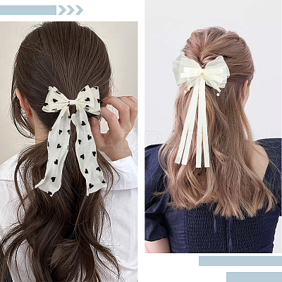 5Pcs 5 Colors Cloth Bowknot Hair Barrettes PHAR-SP0001-15-1