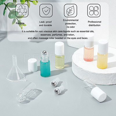 24Pcs Transparent Glass Roller Ball Bottles MRMJ-BC0003-35-1