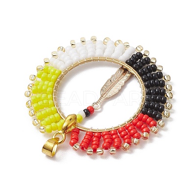 Bohemia Style Handmade Glass Seed Beads Pendants PALLOY-MZ00212-1