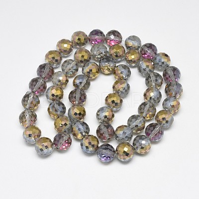 Electroplate Glass Beads Strands EGLA-Q086-12mm-01-1