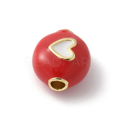 Brass Enamel Beads KK-P294-53G-01-1