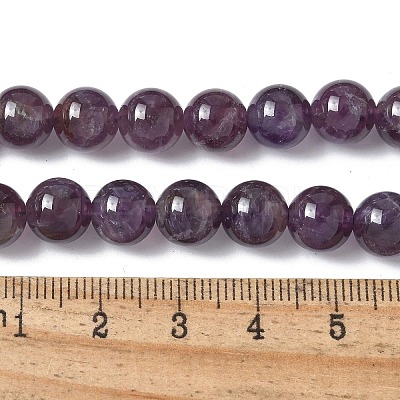 Natural Amethyst Beads Strands G-M445-8MM-01D-1