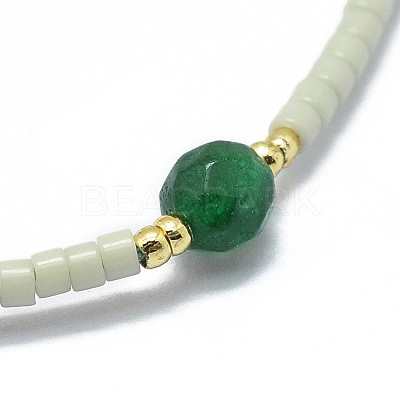 Adjustable Natural Agate Braided Bead Bracelets BJEW-F391-A15-1