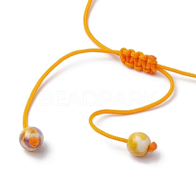 Synthetic Ocean White Jade Braided Beaded Bracelets BJEW-JB11016-02-1