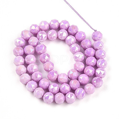 Anti-Tarnish Electroplate Glass Beads Strands X-GLAA-N010-8mm-10-1