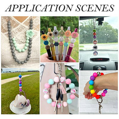 50Pcs Food Grade Eco-Friendly Silicone Beads SIL-TA0002-89E-1