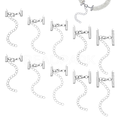 20Pcs 5 Style Brass Slide On End Clasp Tubes HJEW-PH02012-1