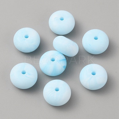 Rondelle Food Grade Eco-Friendly Silicone Beads SIL-TAC0010-04F-1