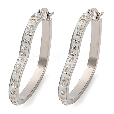 304 Stainless Steel Heart Hoop Earrings EJEW-S242-01P-C-1