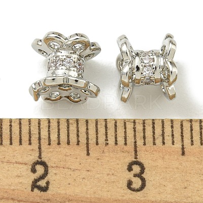 Rack Plating Brass Micro Pave Cubic Zirconia Beads KK-K386-06P-1