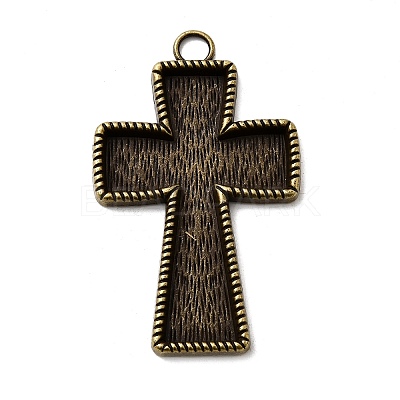 Tibetan Style Pendant Cabochon Enamel Settings LS-TIBEP-4479-AB-LF-1