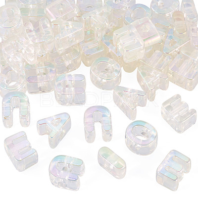 50Pcs 5 Styles UV Plating Rainbow Iridescent Acrylic Beads OACR-TA0004-67G-1