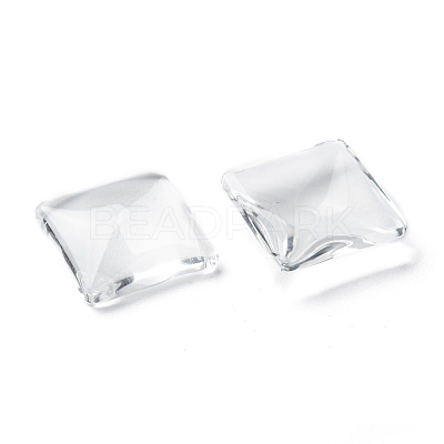Transparent Glass Square Cabochons GGLA-S022-15mm-1