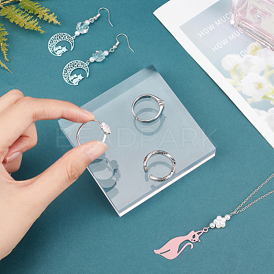 2Pcs Transparent Acrylic Display Decorations DJEW-CN0001-50-1