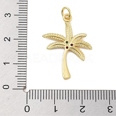 Rack Plating Brass Micro Pave Cubic Zirconia Pendants KK-Z071-53G-1