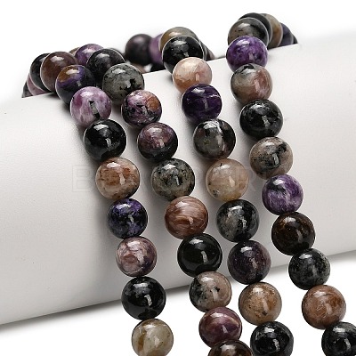 Natural Charoite Beads Strands G-G300-A01-8mm-1