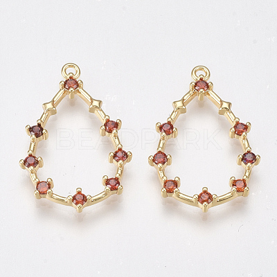 Brass Cubic Zirconia Pendants KK-T038-517C-1