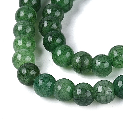 Ombre Effect Dyed Crackle Glass Beads Strands GLAA-Q106-01A-B11-1