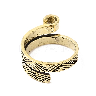 Alloy Wrapped Cuff Ring RJEW-G286-01AB-1