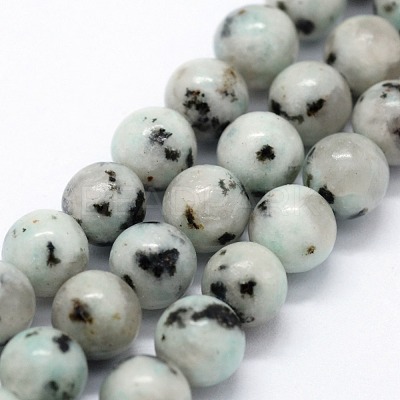 Natural Sesame Jasper/Kiwi Jasper Beads Strands G-I199-29-8mm-1