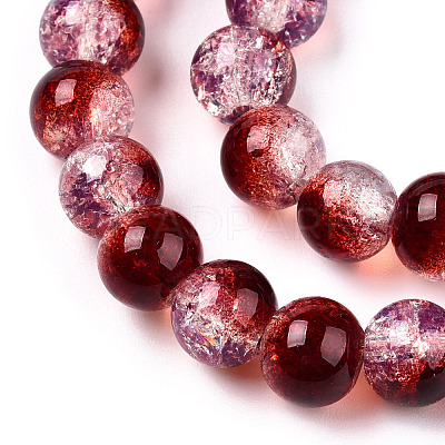 Transparent Crackle Baking Paint Glass Beads X1-DGLA-T003-01B-07-1