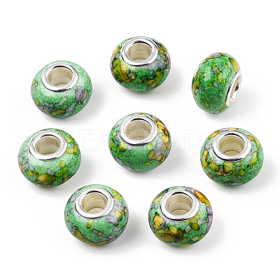 Opaque Resin European Beads RPDL-T003-09G-1