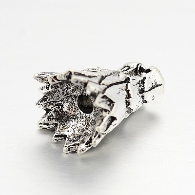 Tibetan Style Alloy Animal 3D Dragon Head Beads PALLOY-A063-04AS-1