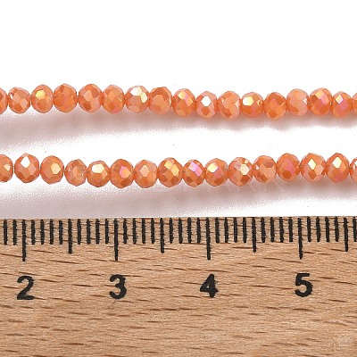 Electroplate Glass Beads Strands GLAA-F078-FR11-1