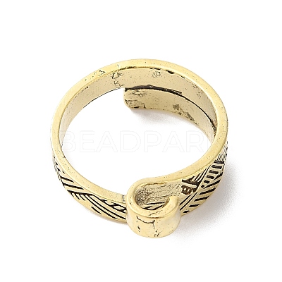 Alloy Wrapped Cuff Ring RJEW-G286-01AB-1