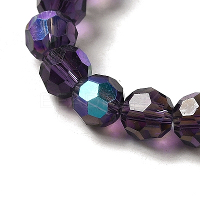 Electroplate Transparent Glass Beads Strands EGLA-A035-T8mm-L15-1