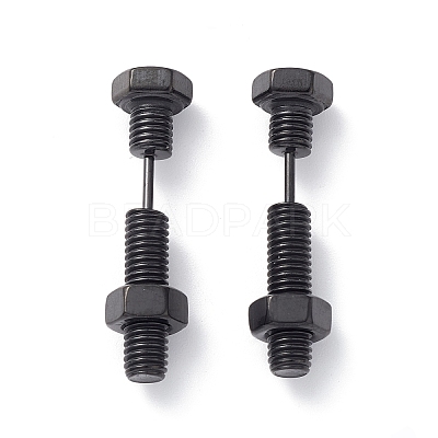 304 Stainless Steel Screw Bolt Ear Taper Stretcher for Woman Men EJEW-F312-08EB-1