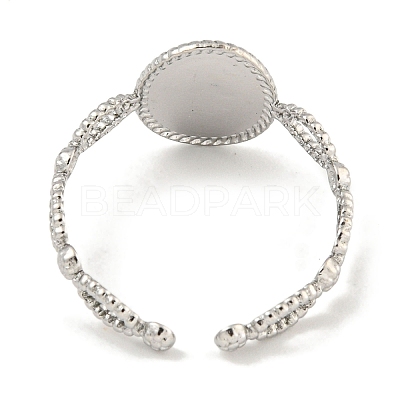 Non-Tarnish 304 Stainless Steel Ovsl Cuff Ring Components RJEW-A043-05P-1
