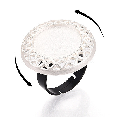 Adjustable Alloy & Iron Bezel Cup Ring Base with Rotatable Tray MAK-T012-05S-1