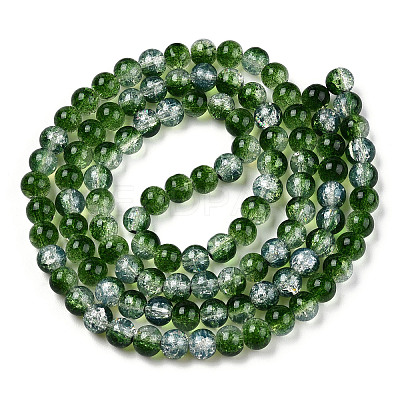 Transparent Crackle Baking Paint Glass Beads Strands DGLA-T003-01C-04-1