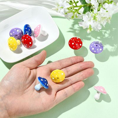 10Pcs 5 Colors Opaque Acrylic Beads MACR-FS0002-44-1