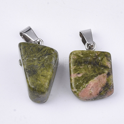 Natural Unakite Pendants G-Q996-23-1