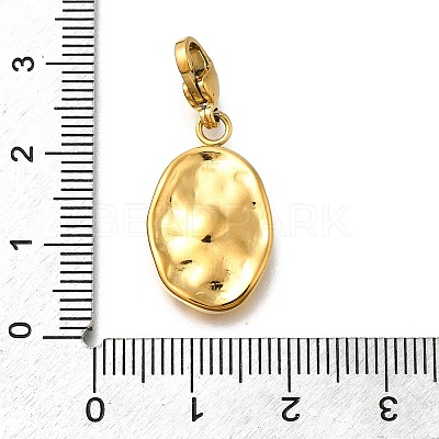 Oval 304 Stainless Steel Rhinestone Pendant Decoration STAS-R159-49G-04-1