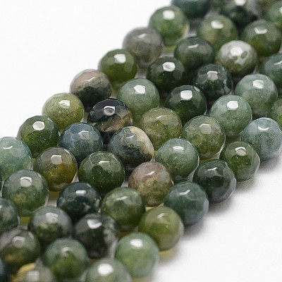 Natural Moss Agate Beads Strands X-G-D840-25-6mm-1