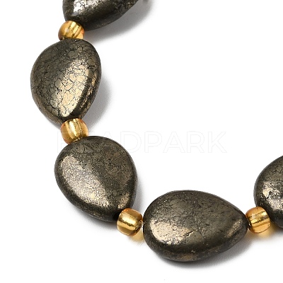 Natural Pyrite Beads Strands G-Z131-B01-01-1