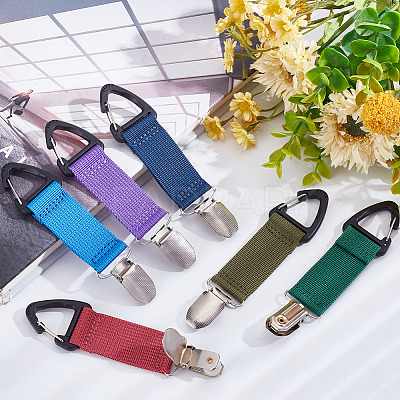 6Pcs 6 Colors Nylon Strap Band Hat Clips FIND-GO0001-13-1