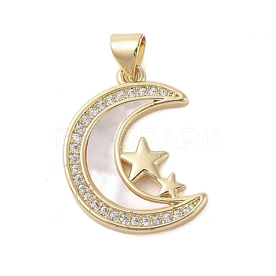 Brass Micro Pave Clear Cubic Zirconia Pendants KK-I712-48G-02-1
