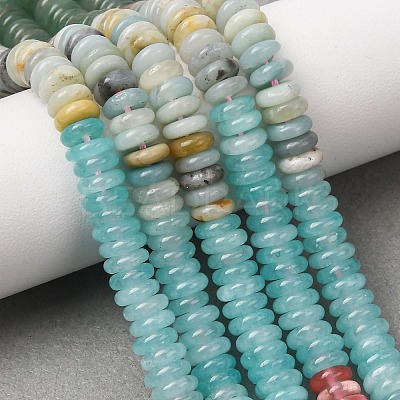 Cherry Quartz Glass & Natural Flower Amazonite & Dyed White Jade Beads Strands X-G-H333-02E-1