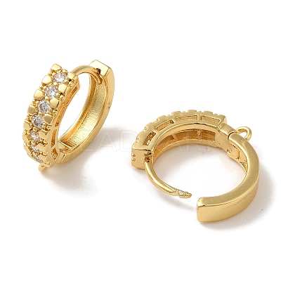 Rack Plating Brass Micro Pave Clear Cubic Zirconia Hoop Earrings Finding EJEW-B062-12G-1