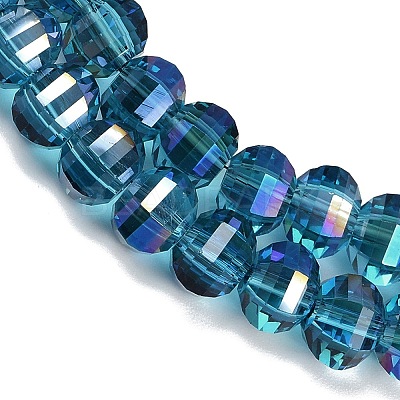 Electroplate Transparent Glass Beads Strands EGLA-B011-08A-HR01-1