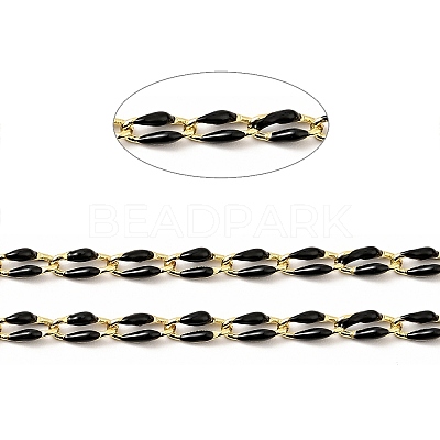 Brass Enamel Curb Chains CHC-C003-13G-03-1