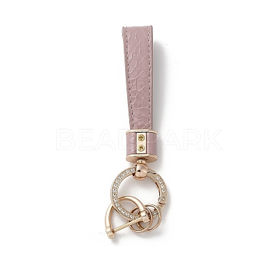 Microfiber & Zinc Alloy & Crystal Rhinestone Keychain LS-KEYC-G062-01C-1