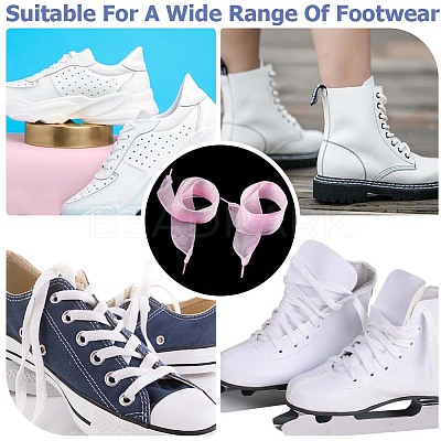 2 Pairs 2 Style Gradient Color Nylon Chiffon Shoe Laces FIND-GF0004-83A-1
